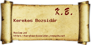 Kerekes Bozsidár névjegykártya
